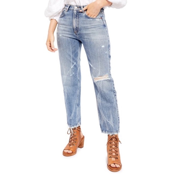 Free People Dakota Ripped Straight Leg Jeans - Picture 15 of 15